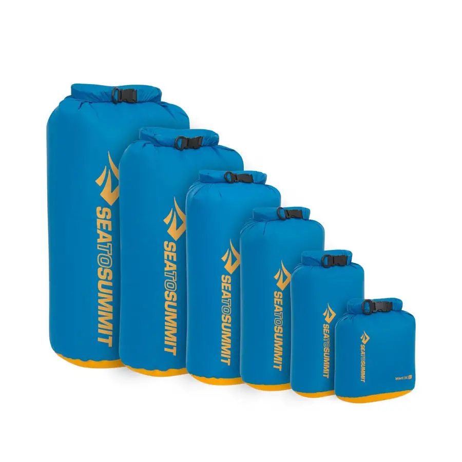 Roll-top dry bags in several sizes