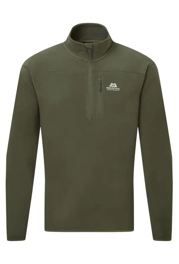 A long-sleeved fleece with a partial zip