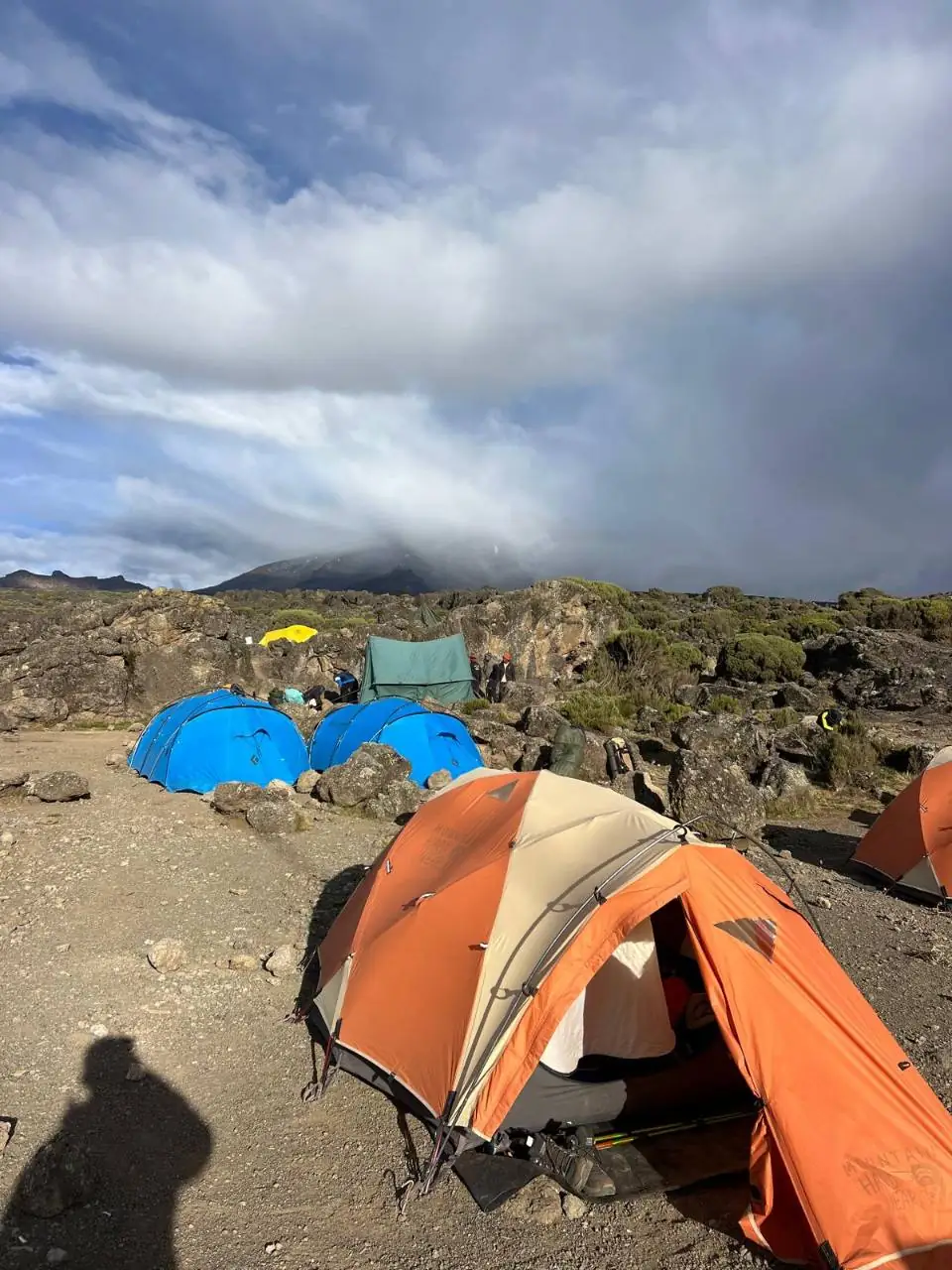 Tents at a high camp on Kilimanjaro